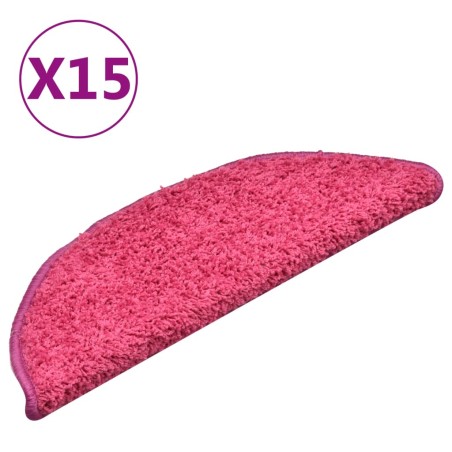 vidaXL Tappetini per Scale 15 pz Rosa Chiaro 56x17x3 cm