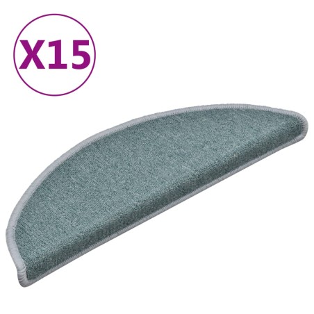 vidaXL Tappetini per Scale 15 pz Blu 56x17x3 cm