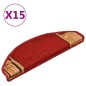 vidaXL Tappetini Autoadesivi per Scale 15 pz Rossi 65x21x4 cm vidaXL Tappetini Autoadesivi per Scale 15 pz Rossi 65x21x4 cm