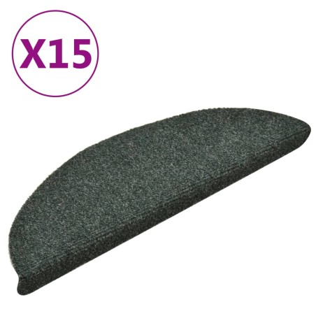 vidaXL Tappetini Autoadesivi Scale 15 pz Verdi 56x17x3 cm Agugliati
