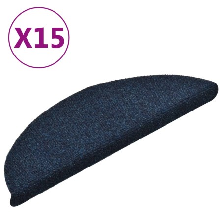 vidaXL Tappetini Autoadesivi Scale 15 pz Blu 56x17x3 cm Agugliati
