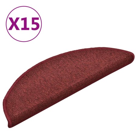 vidaXL Tappetini per Scale 15 pz Rossi 56x17x3 cm