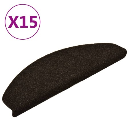 vidaXL Tappetini per Scale 15 pz Marrone Scuro 65x21x4 cm Agugliati