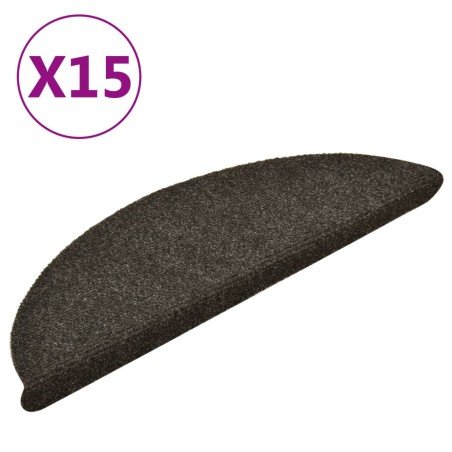 vidaXL Tappetini per Scale 15 pz Marrone Chiaro 56x17x3 cm Agugliati