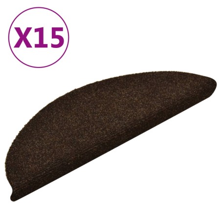vidaXL Tappetini Autoadesivi Scale 15 pz Marroni 56x17x3 cm Agugliati