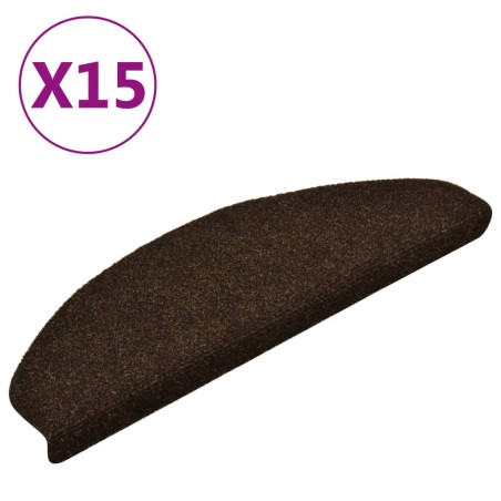 vidaXL Tappetini Autoadesivi Scale 15 pz Marroni 65x21x4 cm Agugliati