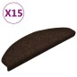 vidaXL Tappetini Autoadesivi Scale 15 pz Marroni 65x21x4 cm Agugliati
