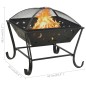 vidaXL Braciere con Attizzatoio 62 cm XXL in Acciaio vidaXL Braciere con Attizzatoio 62 cm XXL in Acciaio