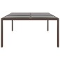 vidaXL Tavolo da Giardino con Piano Vetro Marrone 200x150x75 cm Rattan vidaXL Tavolo da Giardino con Piano Vetro Marrone 200x150x75 cm Rattan