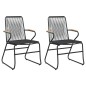 vidaXL Sedie da Giardino 2pz Nere 58x59x85,5 cm Rattan PVC vidaXL Sedie da Giardino 2pz Nere 58x59x85,5 cm Rattan PVC