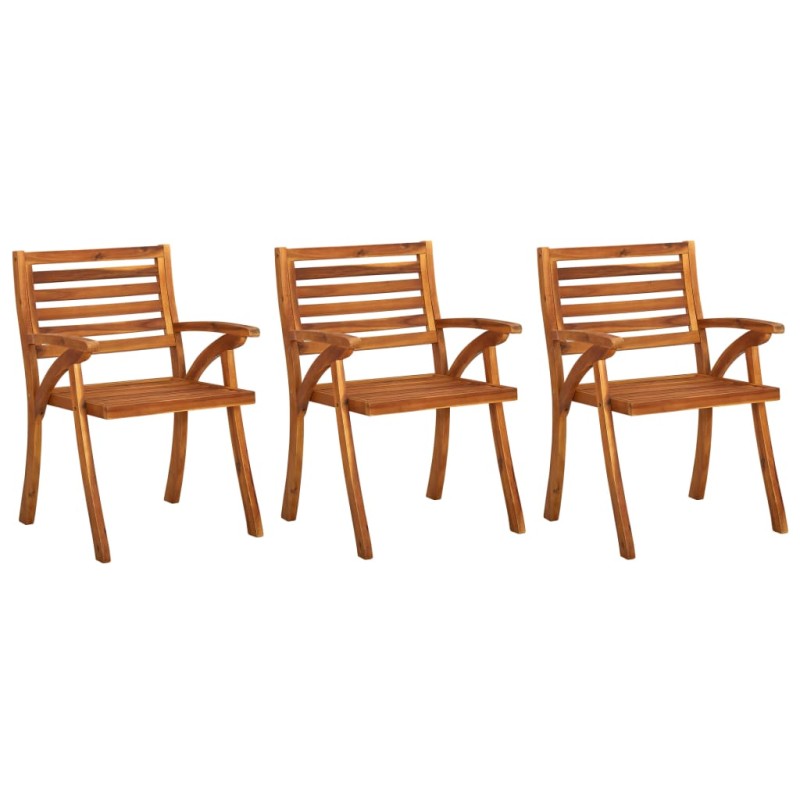 vidaXL Sedie da Giardino 3 pz in Legno Massello d'Acacia vidaXL Sedie da Giardino 3 pz in Legno Massello d'Acacia