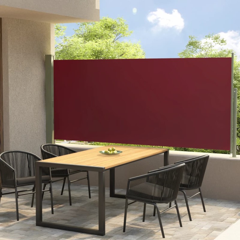 Tenda Laterale Retrattile per Patio 140x300 cm Rossa Tenda Laterale Retrattile per Patio 140x300 cm Rossa