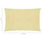 vidaXL Vela Parasole 160 g/m² Beige 2x3,5 m in HDPE