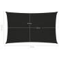 vidaXL Vela Parasole 160 g/m² Nera 2,5x4 m in HDPE