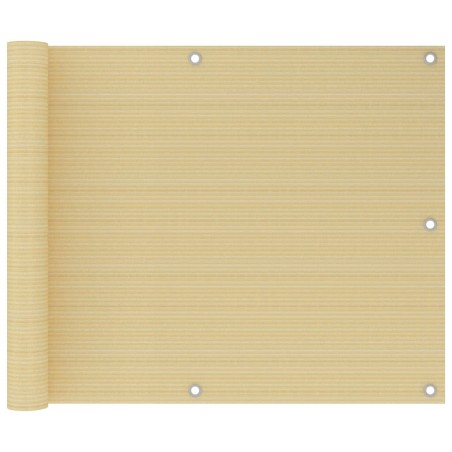 vidaXL Schermo Frangivista per Balcone Beige 75x500 cm in HDPE