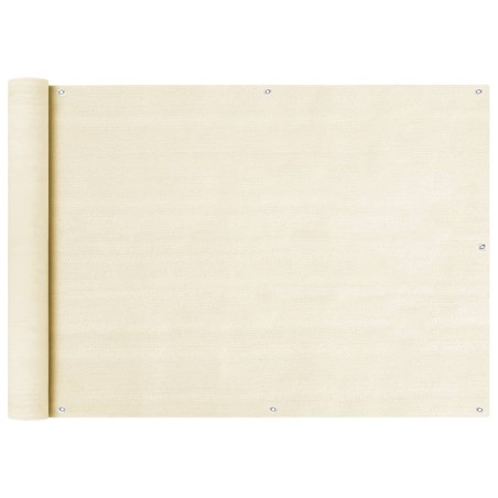 vidaXL Schermo Frangivista per Balcone Crema 75x600 cm in HDPE 