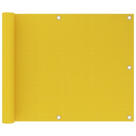 vidaXL Paravento da Balcone Giallo 75x600 cm in HDPE