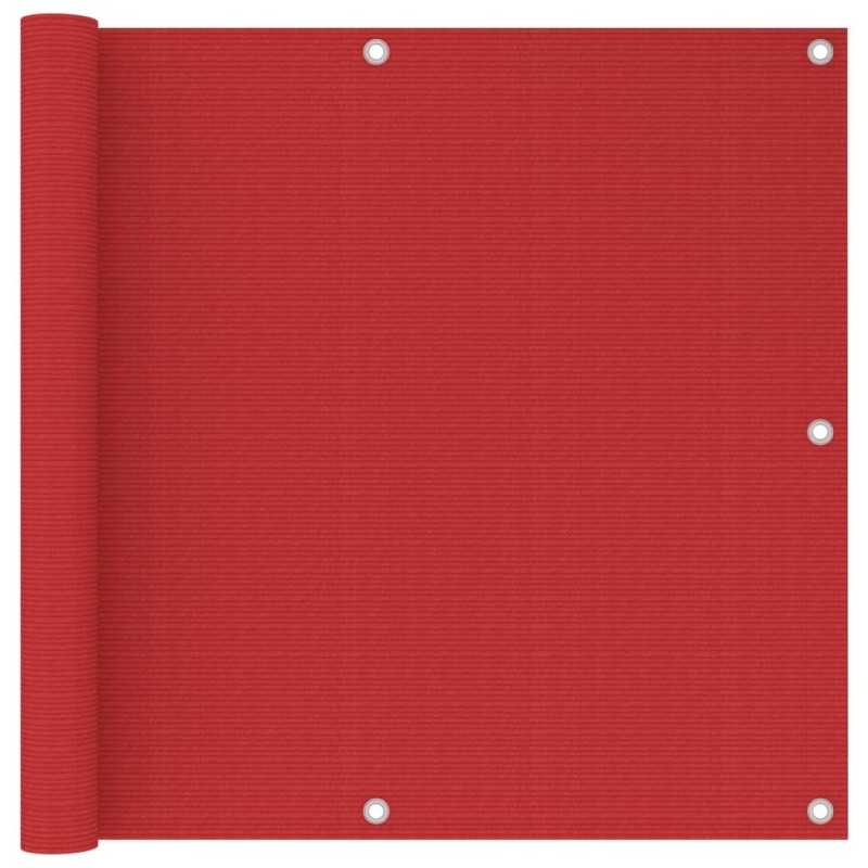 vidaXL Schermo Frangivista per Balcone Rosso 90x500 cm in HDPE