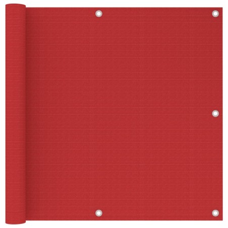 vidaXL Schermo Frangivista per Balcone Rosso 90x500 cm in HDPE