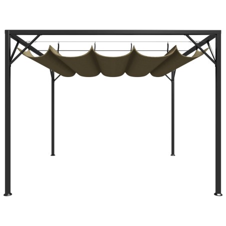 vidaXL Gazebo da Giardino con Tetto Retrattile 3x3 m Talpa 180 g/m²