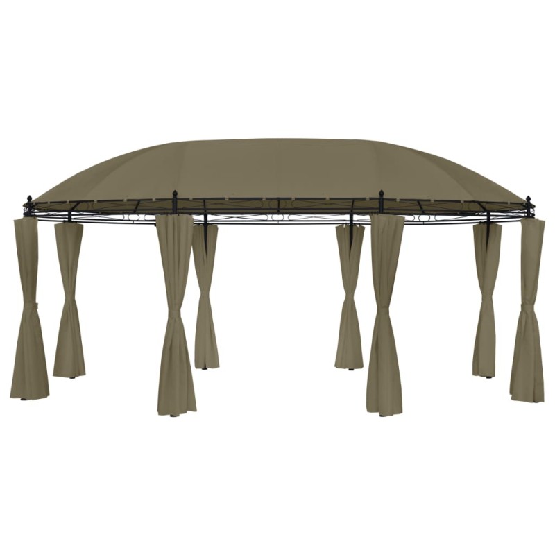 vidaXL Gazebo con Tende 520x349x255 cm Grigio Talpa 180 g/m² vidaXL Gazebo con Tende 520x349x255 cm Grigio Talpa 180 g/m²