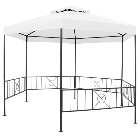 vidaXL Gazebo da Giardino 323x275x265 cm Bianco 180 g/m²
