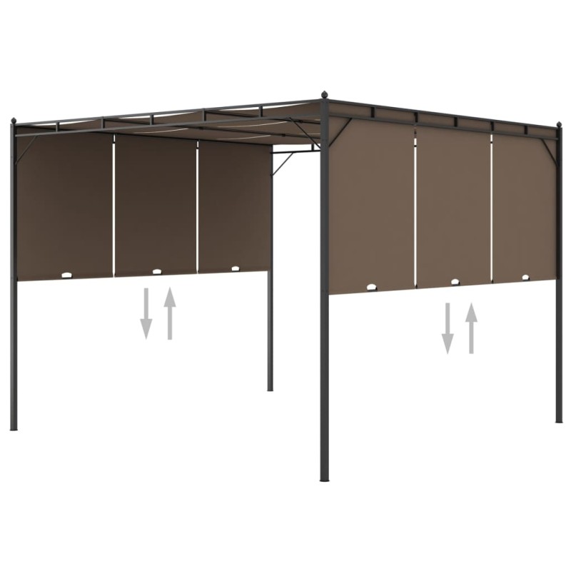 vidaXL Gazebo da Giardino con Tenda Laterale 3x3x2,25 m Talpa vidaXL Gazebo da Giardino con Tenda Laterale 3x3x2,25 m Talpa