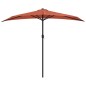 vidaXL Ombrellone Balcone Palo Alluminio Terracotta 270x144x222cm Metà vidaXL Ombrellone Balcone Palo Alluminio Terracotta 270x144x222cm Metà