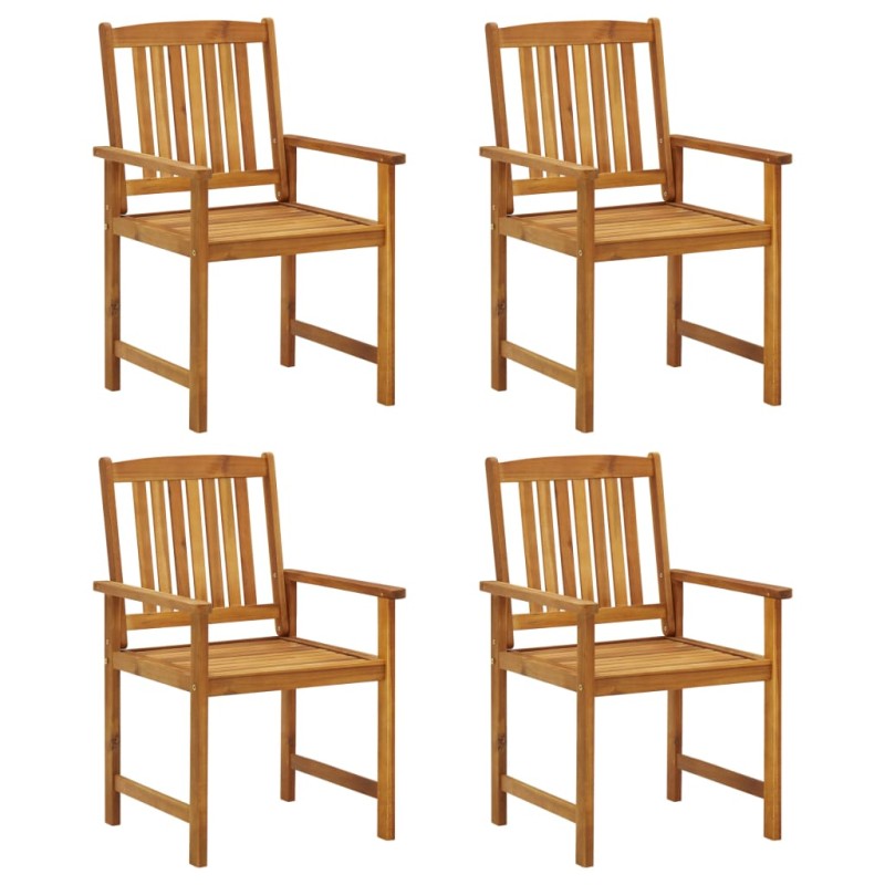 vidaXL Sedie da Giardino 4 pz in Legno Massello di Acacia vidaXL Sedie da Giardino 4 pz in Legno Massello di Acacia