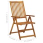 vidaXL Sedie Reclinabili da Giardino 3 pz in Legno Massello di Acacia vidaXL Sedie Reclinabili da Giardino 3 pz in Legno Massello di Acacia