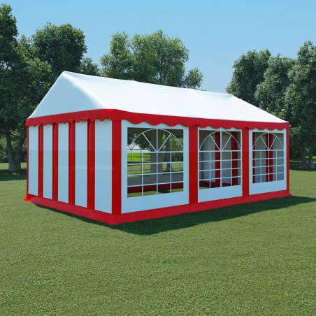 vidaXL Gazebo da Giardino in PVC 4x6 m Rosso e Bianco