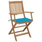 Sedie da Giardino Pieghevoli 2 pz con Cuscini Massello Acacia Sedie da Giardino Pieghevoli 2 pz con Cuscini Massello Acacia