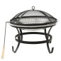 vidaXL Braciere e Barbecue 2in1 e Attizzatoio 56x56x49 cm Acciaio Inox vidaXL Braciere e Barbecue 2in1 e Attizzatoio 56x56x49 cm Acciaio Inox