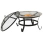 vidaXL Braciere e Barbecue 2in1 e Attizzatoio 56x56x49 cm Acciaio Inox vidaXL Braciere e Barbecue 2in1 e Attizzatoio 56x56x49 cm Acciaio Inox