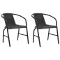 vidaXL Sedie da Giardino 2 pz Nere Plastica Stile Rattan Acciaio 110kg vidaXL Sedie da Giardino 2 pz Nere Plastica Stile Rattan Acciaio 110kg