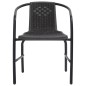 vidaXL Sedie da Giardino 2 pz Nere Plastica Stile Rattan Acciaio 110kg vidaXL Sedie da Giardino 2 pz Nere Plastica Stile Rattan Acciaio 110kg