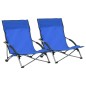 vidaXL Sedie da Spiaggia Pieghevoli 2 pz in Tessuto Blu vidaXL Sedie da Spiaggia Pieghevoli 2 pz in Tessuto Blu