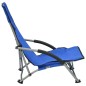 vidaXL Sedie da Spiaggia Pieghevoli 2 pz in Tessuto Blu vidaXL Sedie da Spiaggia Pieghevoli 2 pz in Tessuto Blu