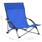vidaXL Sedie da Spiaggia Pieghevoli 2 pz in Tessuto Blu vidaXL Sedie da Spiaggia Pieghevoli 2 pz in Tessuto Blu