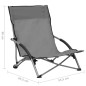 vidaXL Sedie da Spiaggia Pieghevoli 2 pz in Tessuto Grigio vidaXL Sedie da Spiaggia Pieghevoli 2 pz in Tessuto Grigio