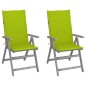 Sedie da Giardino Reclinabili 2 pz con Cuscini Massello Acacia Sedie da Giardino Reclinabili 2 pz con Cuscini Massello Acacia