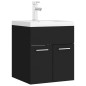 vidaXL Mobile con Lavabo Integrato Nero in Legno Multistrato vidaXL Mobile con Lavabo Integrato Nero in Legno Multistrato
