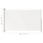 vidaXL Tenda Laterale Retrattile per Patio 180x300 cm Crema vidaXL Tenda Laterale Retrattile per Patio 180x300 cm Crema