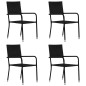 vidaXL Sedie da Pranzo da Esterni 4 pz in Polyrattan Nero vidaXL Sedie da Pranzo da Esterni 4 pz in Polyrattan Nero