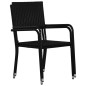 vidaXL Sedie da Pranzo da Esterni 4 pz in Polyrattan Nero vidaXL Sedie da Pranzo da Esterni 4 pz in Polyrattan Nero