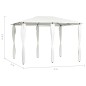 vidaXL Gazebo con Montanti Rivestiti 3x4x2,6 m Crema 160 g/m²