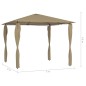 vidaXL Gazebo con Montanti Rivestiti 3x3x2,6 m Talpa 160 g/m² vidaXL Gazebo con Montanti Rivestiti 3x3x2,6 m Talpa 160 g/m²