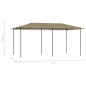 vidaXL Gazebo 3x6x2,6 m Grigio Talpa 160 g/m² vidaXL Gazebo 3x6x2,6 m Grigio Talpa 160 g/m²