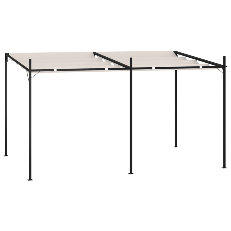 vidaXL Gazebo con Tetto Retrattile 400x300x233 cm Crema vidaXL Gazebo con Tetto Retrattile 400x300x233 cm Crema