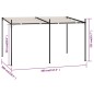 vidaXL Gazebo con Tetto Retrattile 400x300x233 cm Crema vidaXL Gazebo con Tetto Retrattile 400x300x233 cm Crema